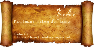 Kollman Liberátusz névjegykártya